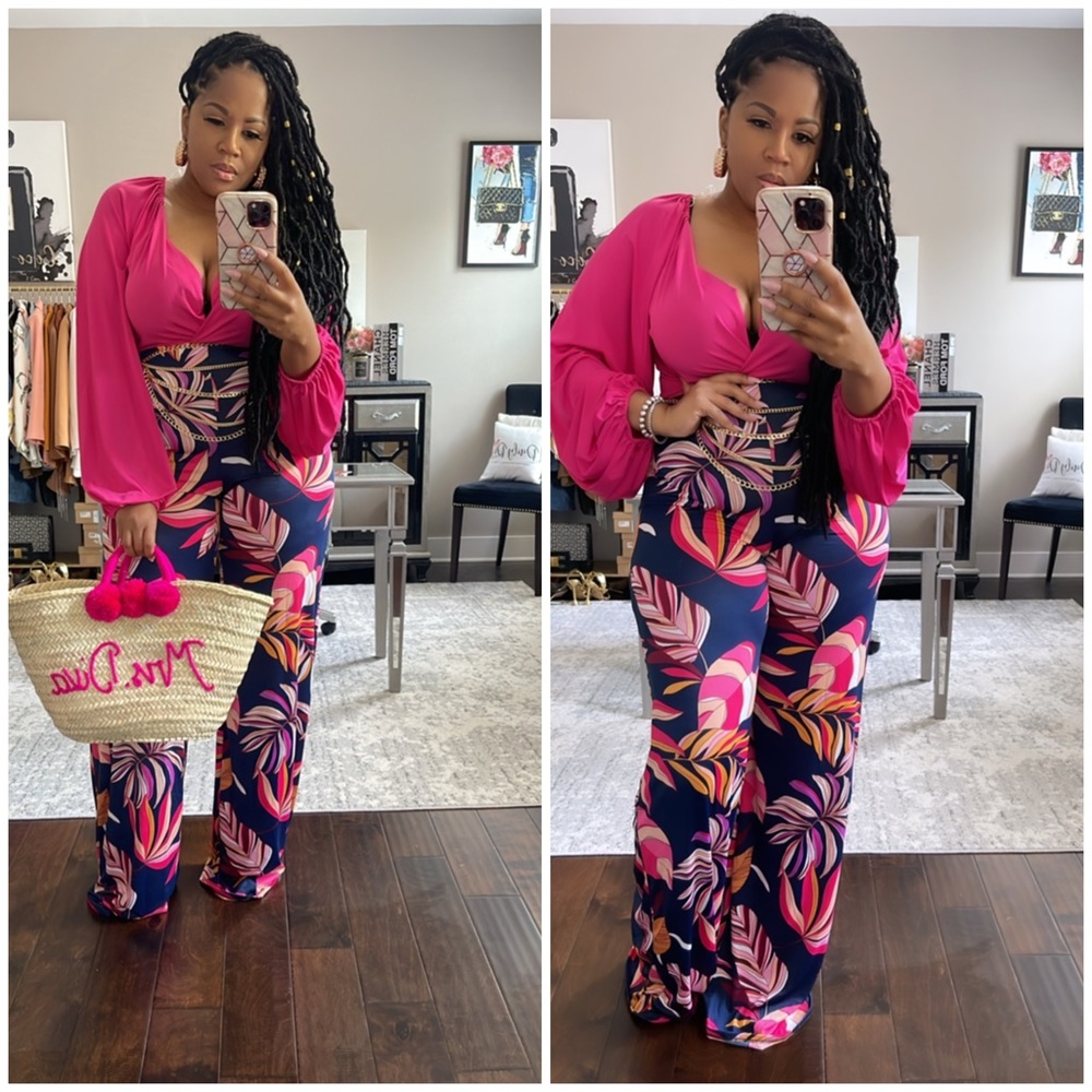 Pink Multi Stretch Knit Jumper